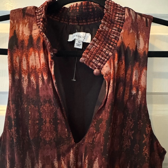 Evereve Sleeveless Brown Tie-Dye Maxi Dress size XS, NWOT - Picture 4 of 5